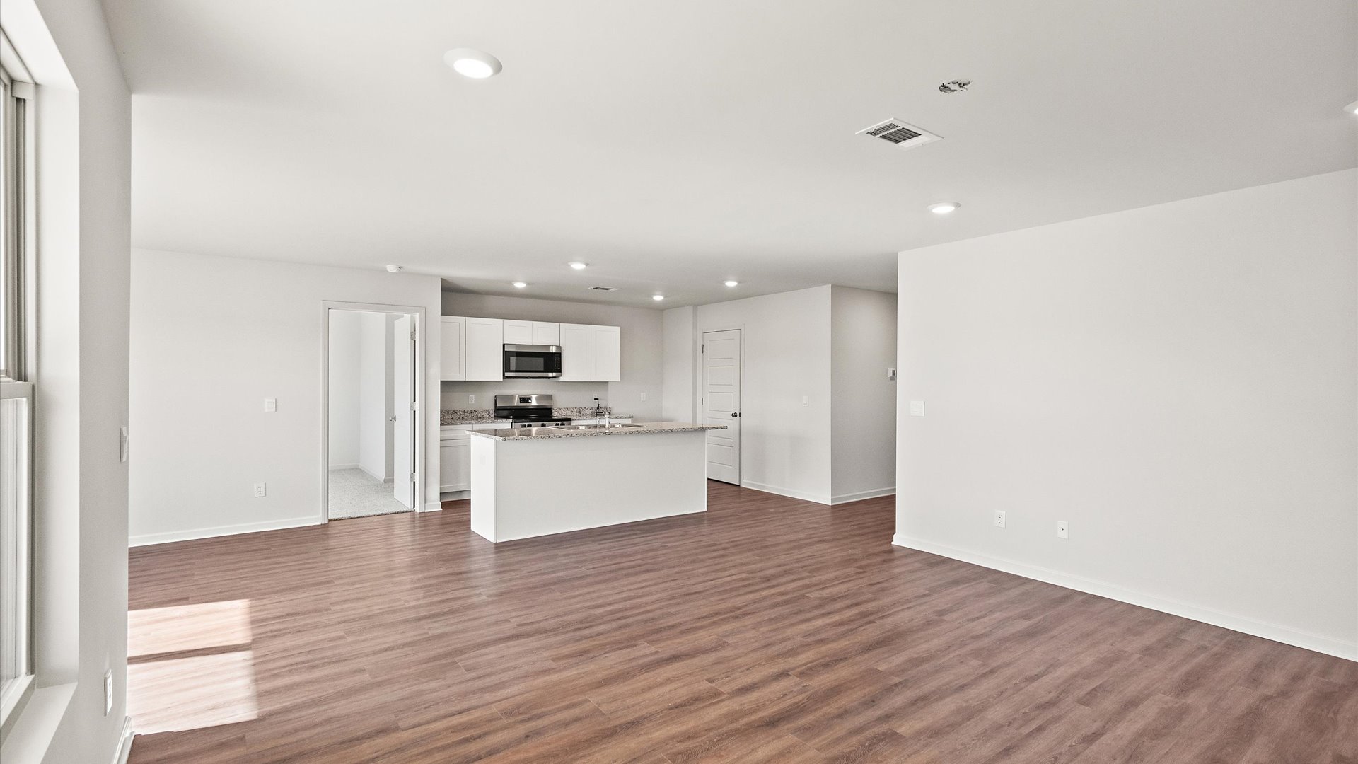 Kitchen overlooking the living space