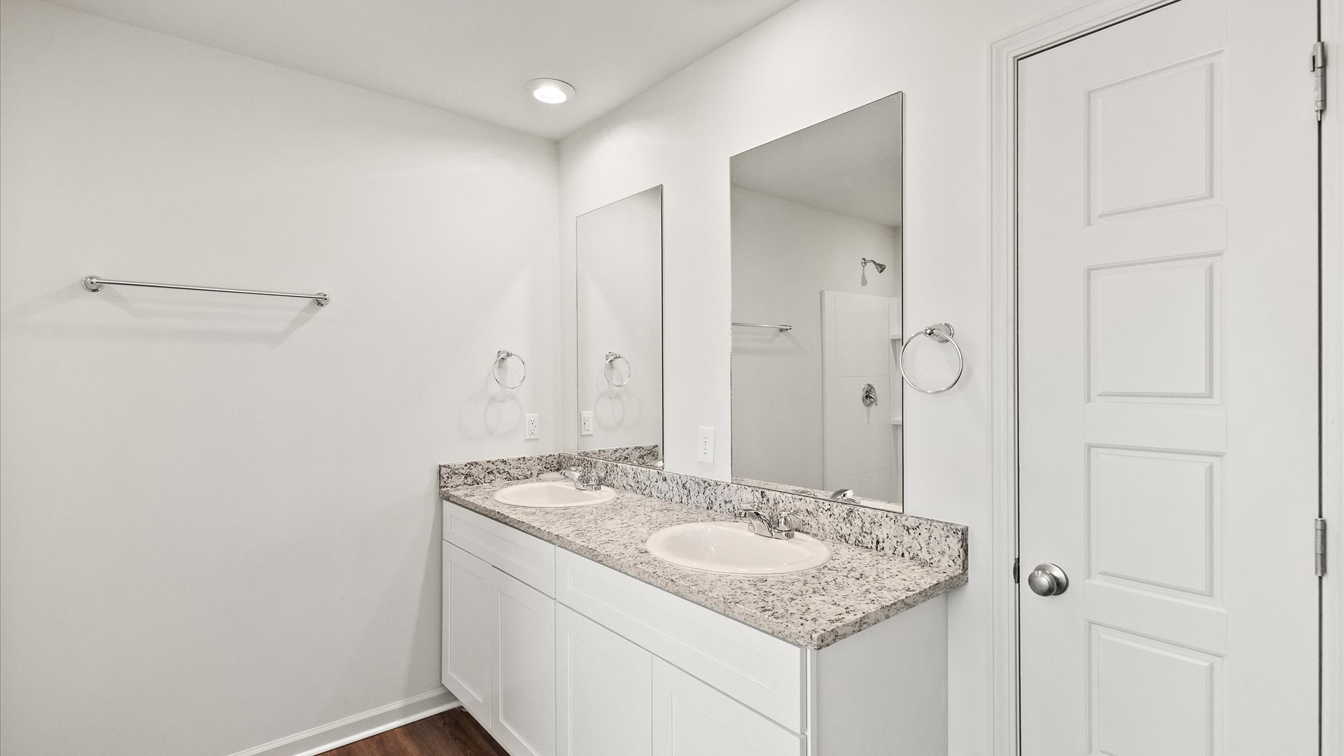 Primary bathroom with dual vanity