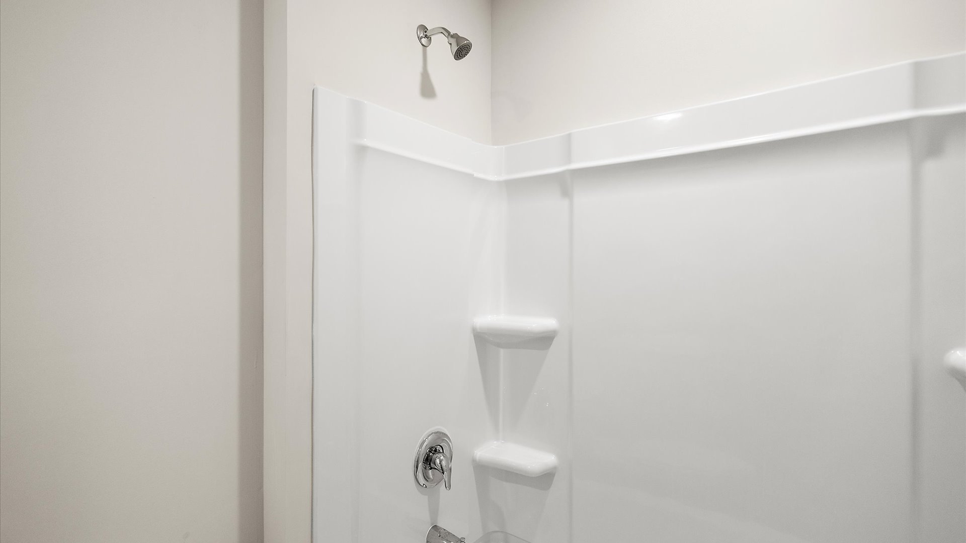 shower/tub combo with built in shelving