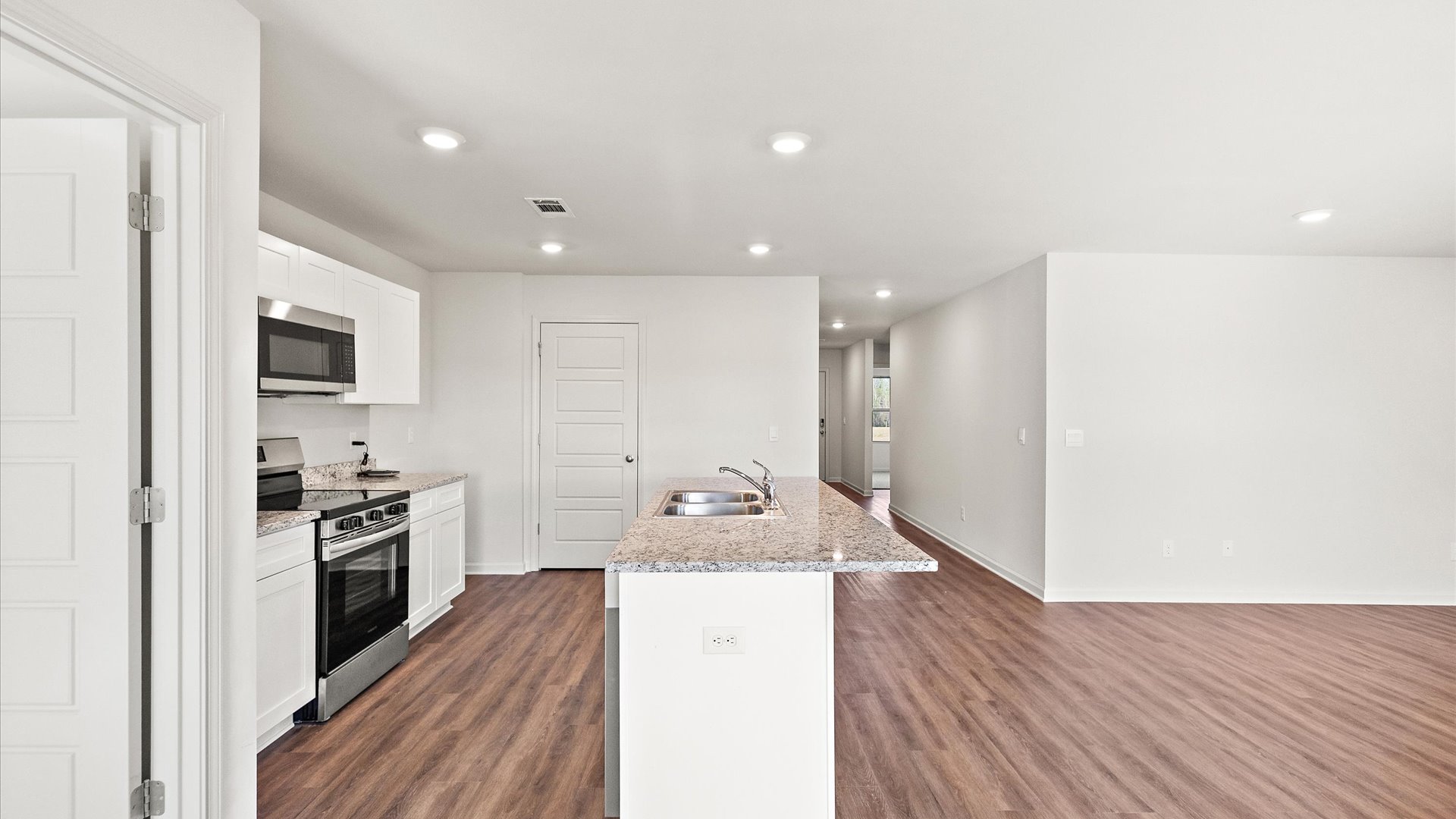 Kitchen overlooking the living space