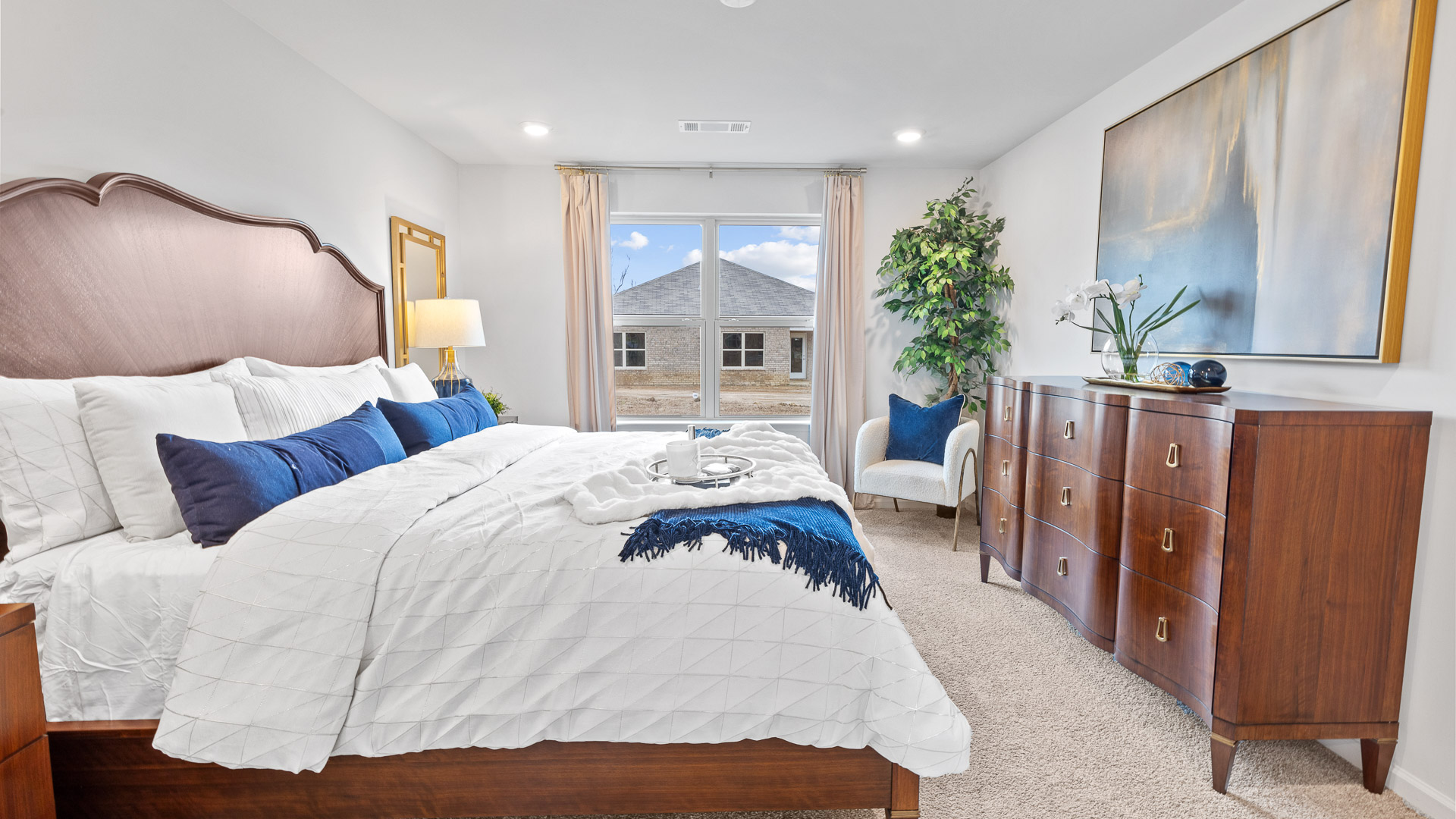 View from the ensuite bathroom of bedroom 1 with a large double window.