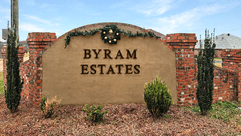 Cedars of Byram Estates community monument.