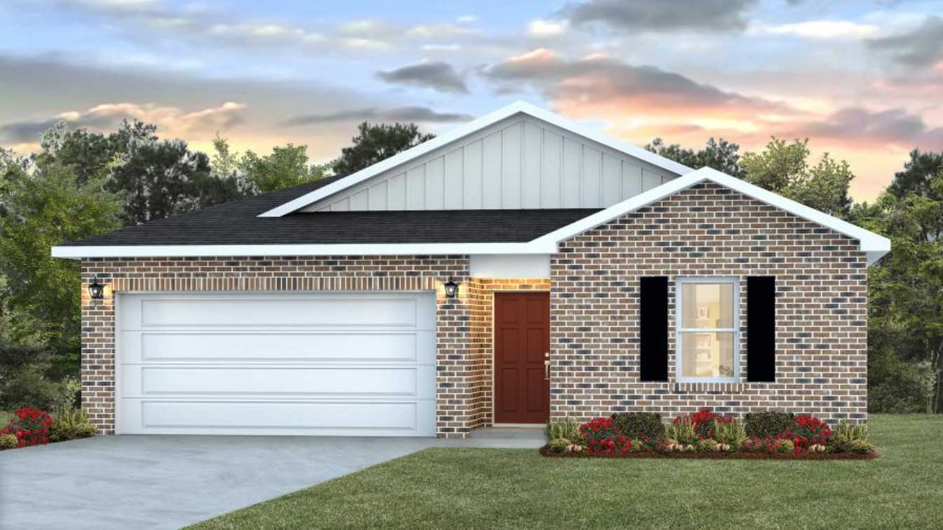 The Freeport single story floor plan in Canton, MS.