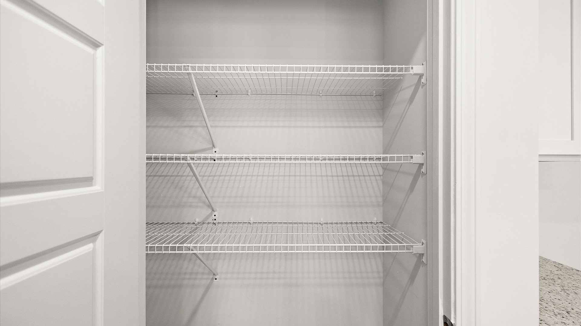 pantry with wire shelving