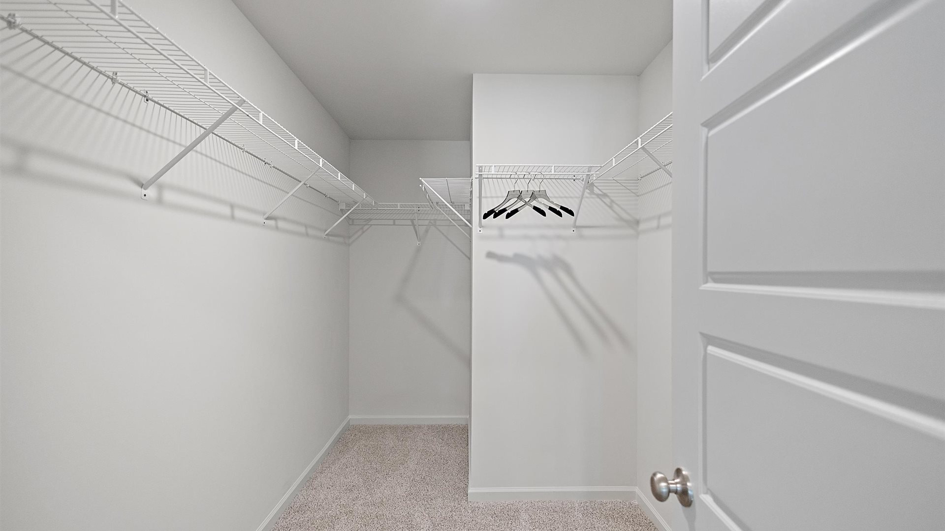 spacious walk in closet