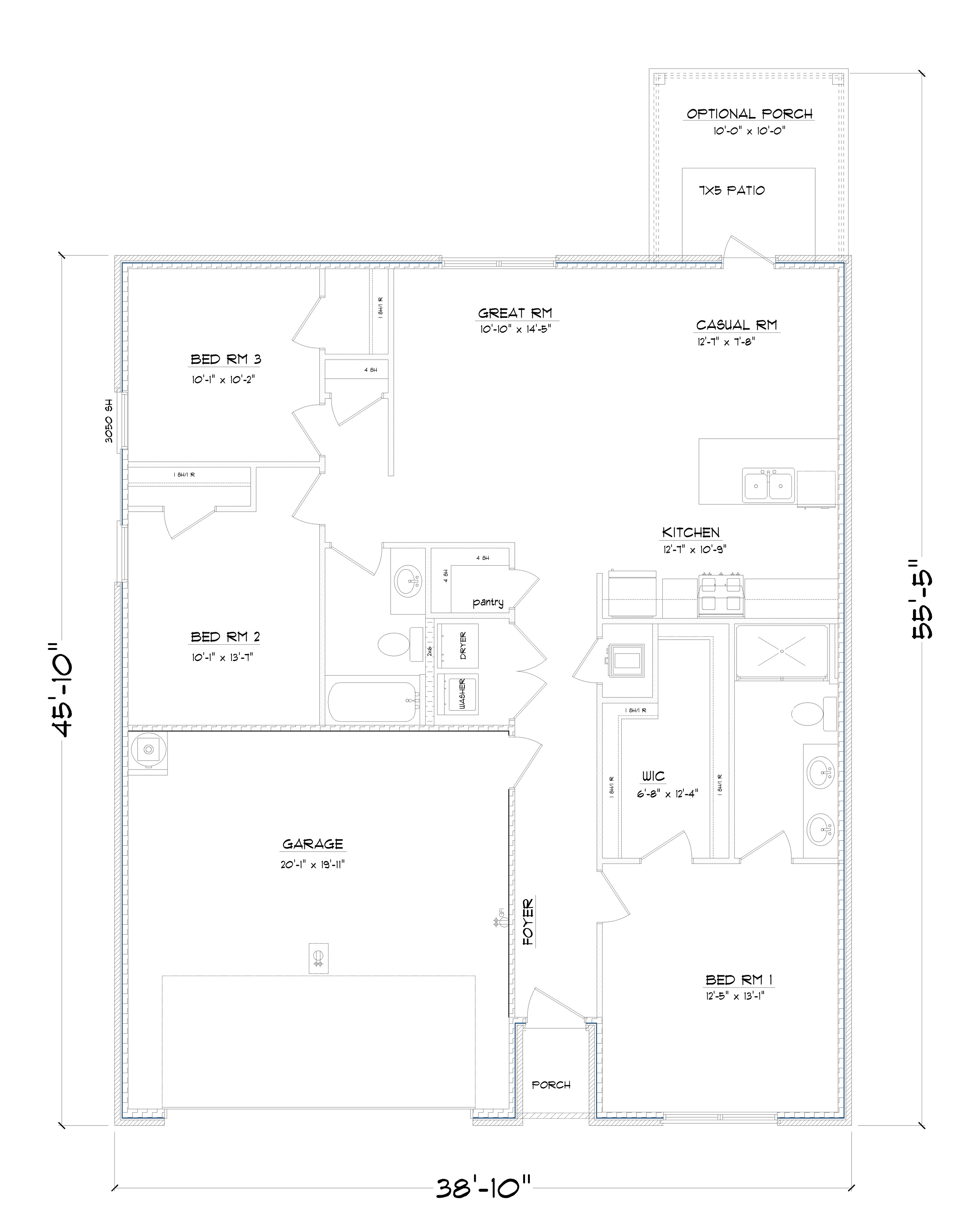 Aldridge floorplan black and white plan