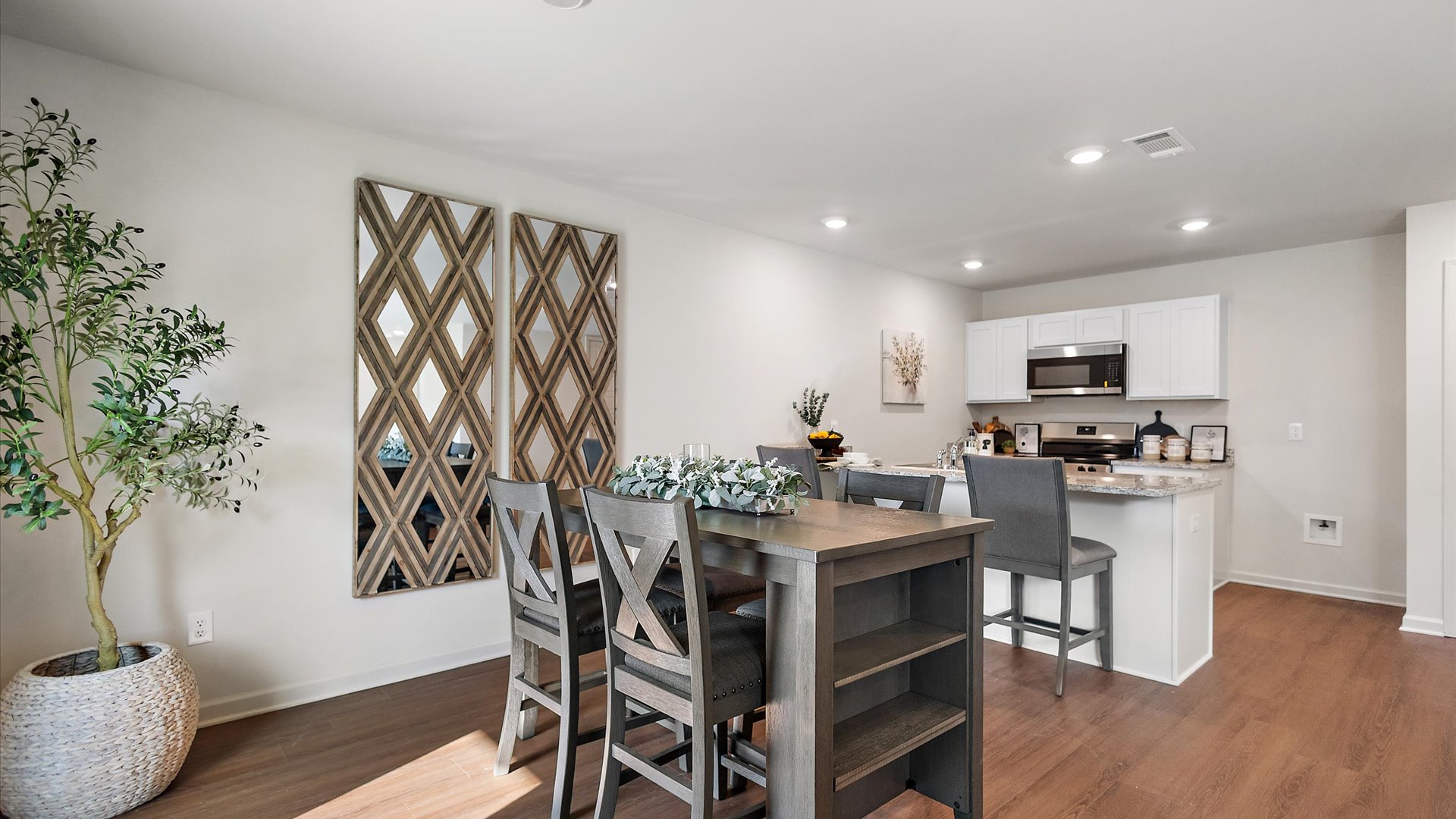 Dining space with open concept kitchen