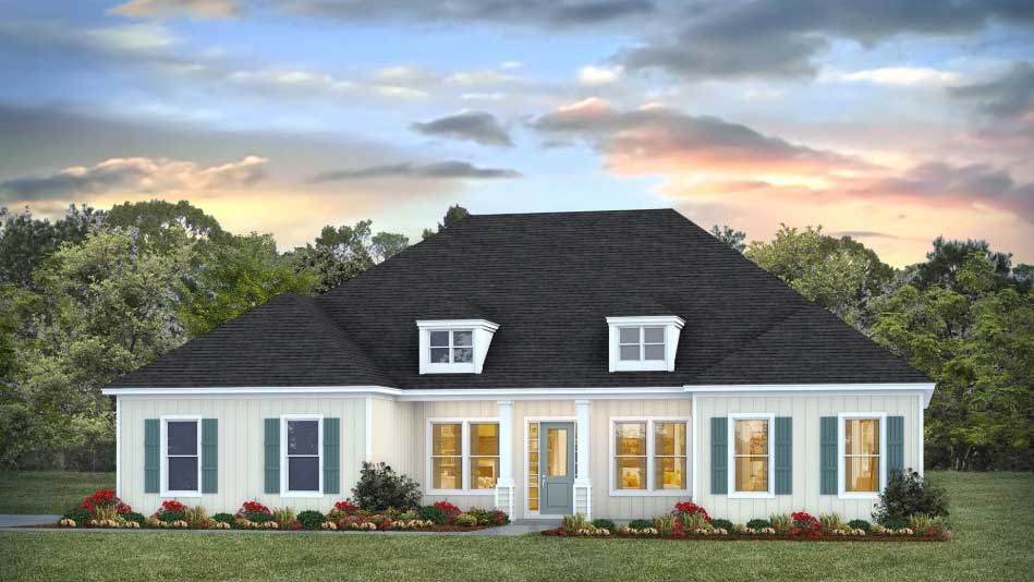The Elena single-story floor plan in White Oak Farms