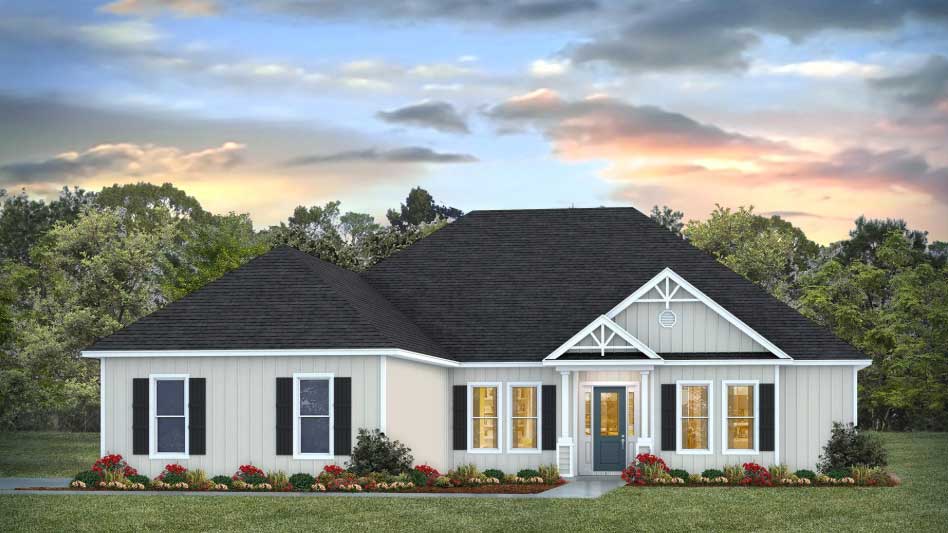 The Maude single-story floor plan in White Oak Farms