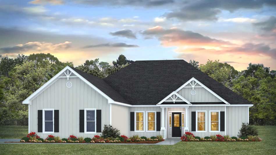 The Maude single-story floor plan in White Oak Farms