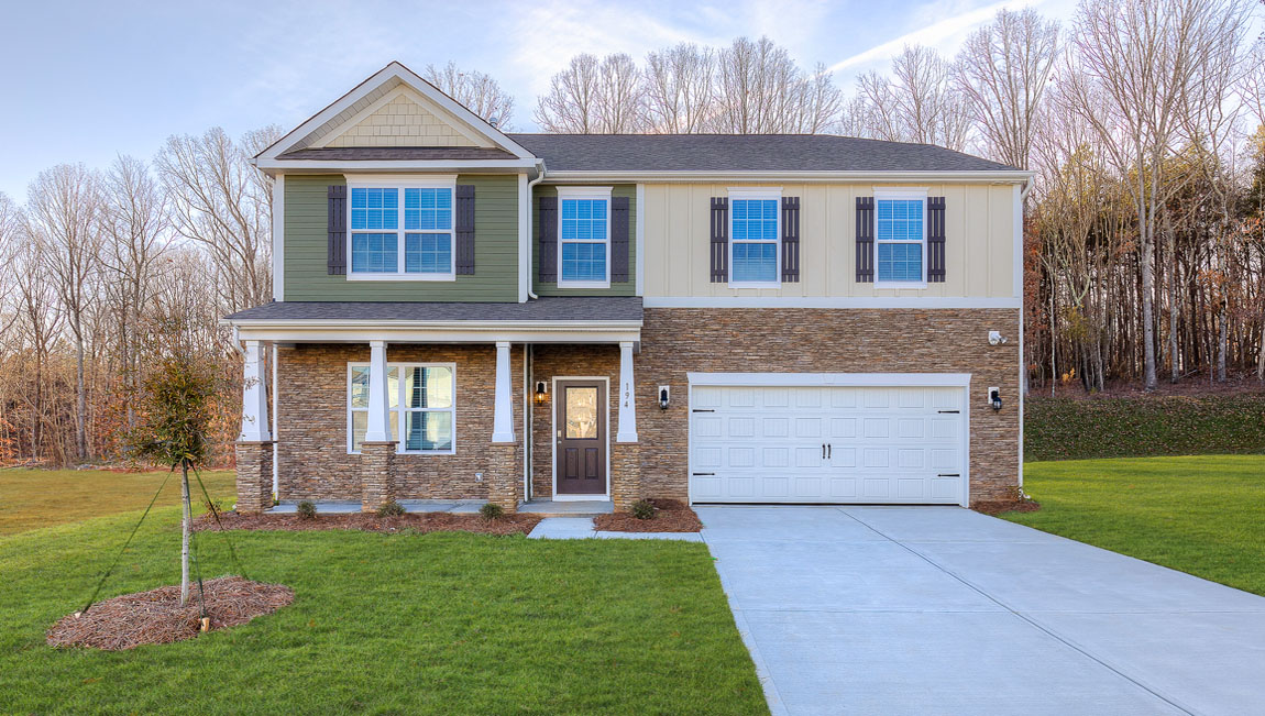 Columbia front exterior with stone and siding