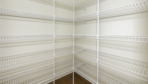 Kitchen pantry with racks for storage