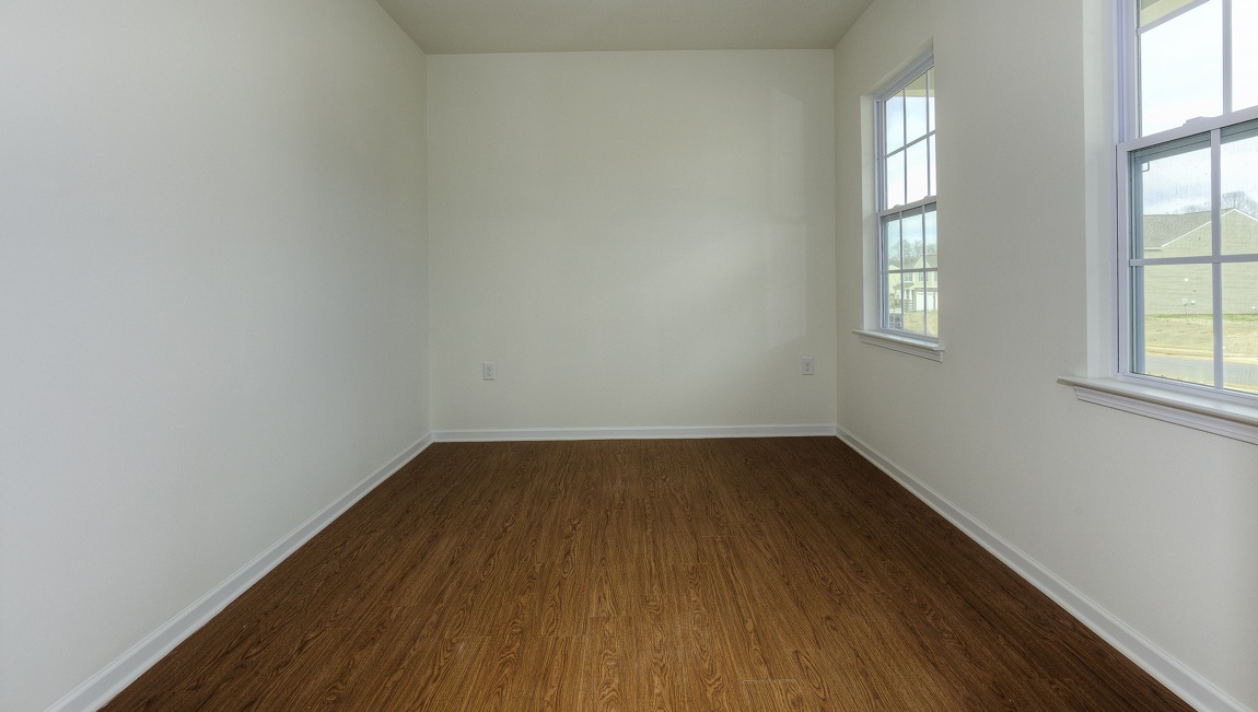 Office with french doors and two large windows