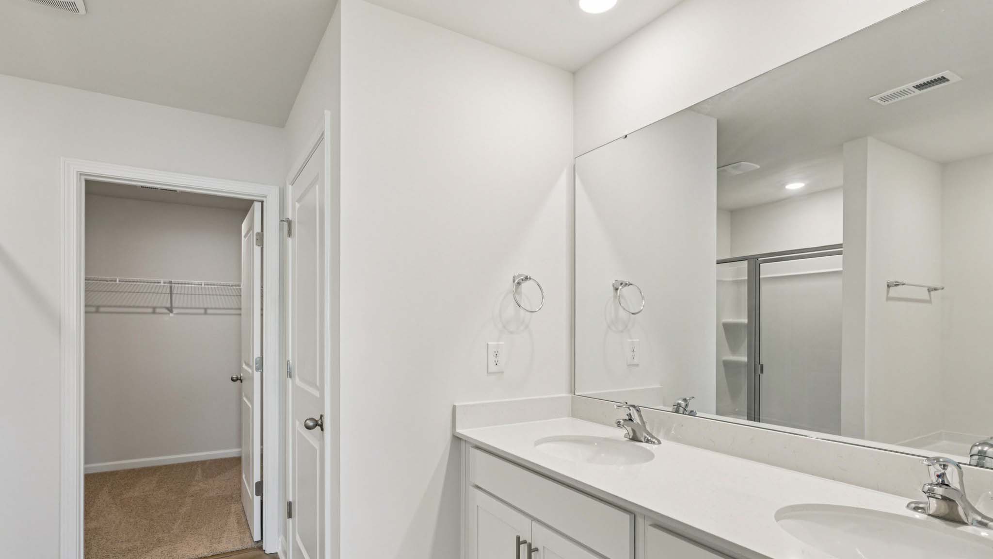Primary bathroom with glass door shower