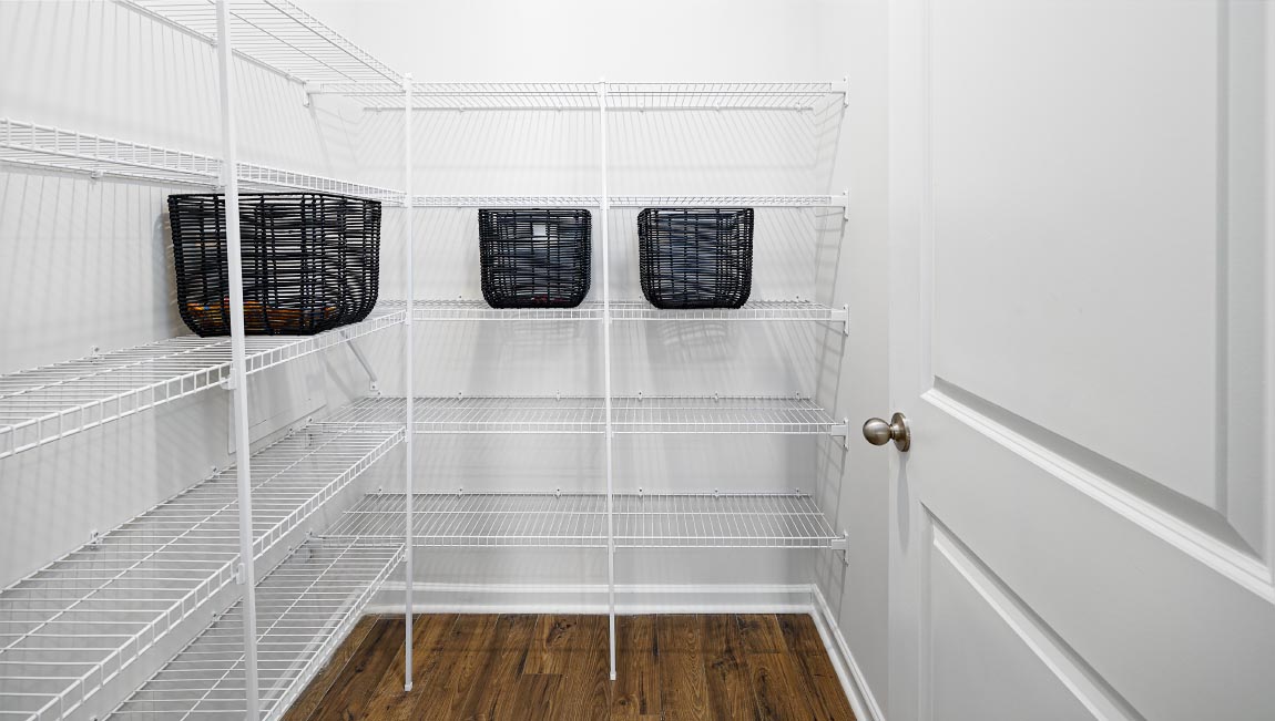 Pantry with storage racks