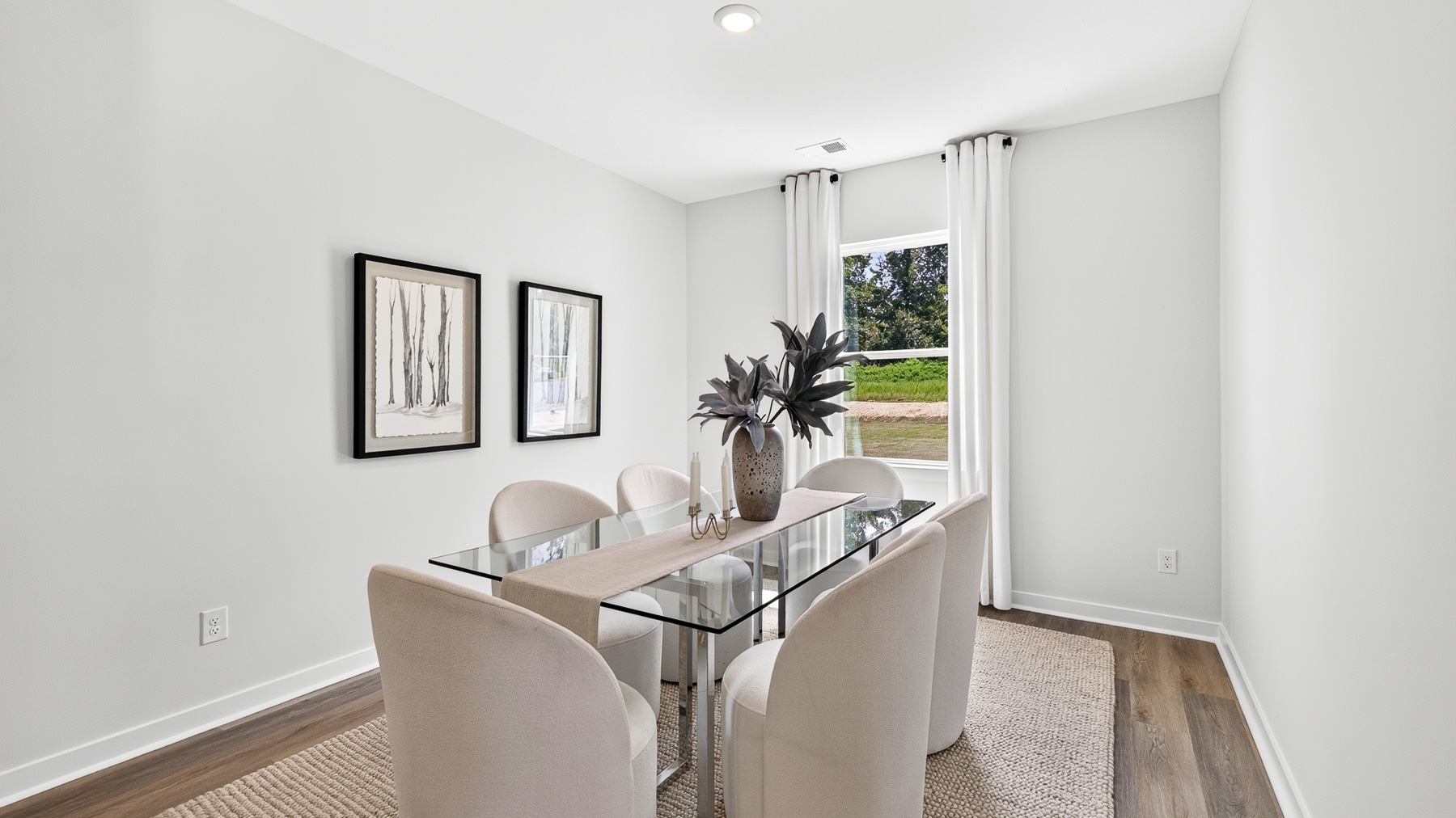Dining room with windows