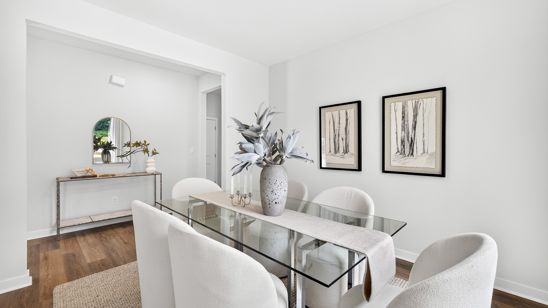 Dining room with windows