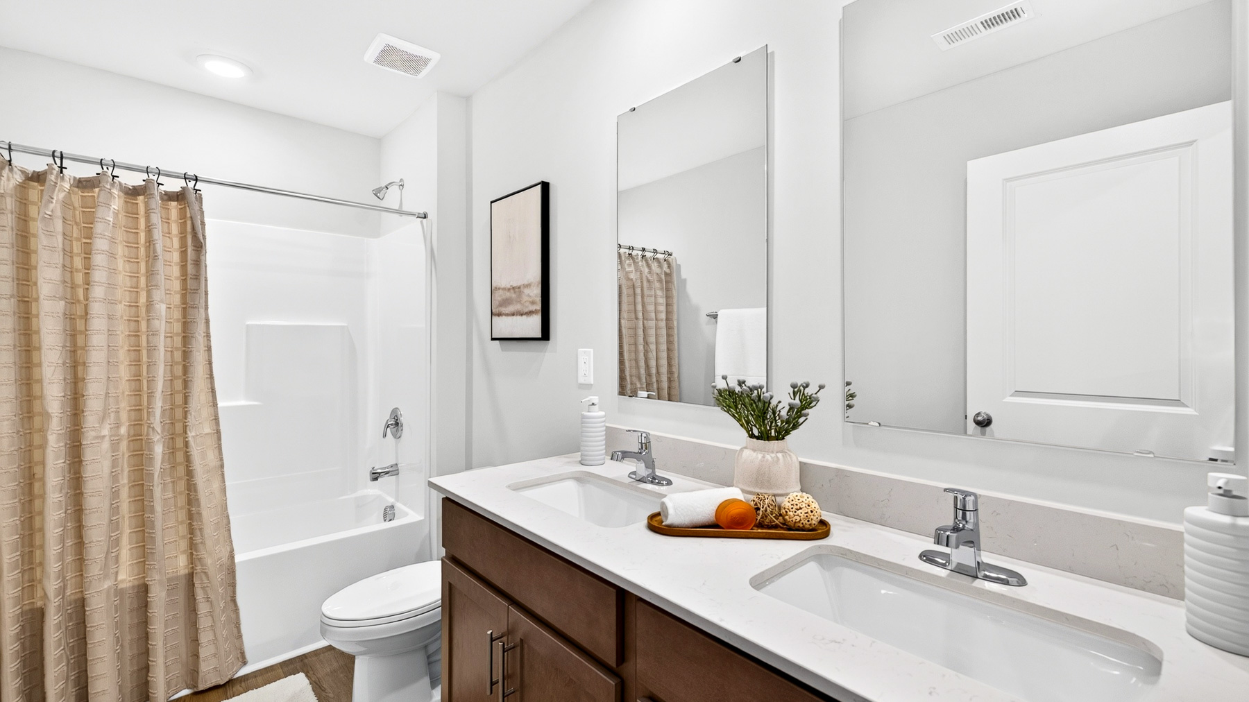 Bathroom with tub shower combination