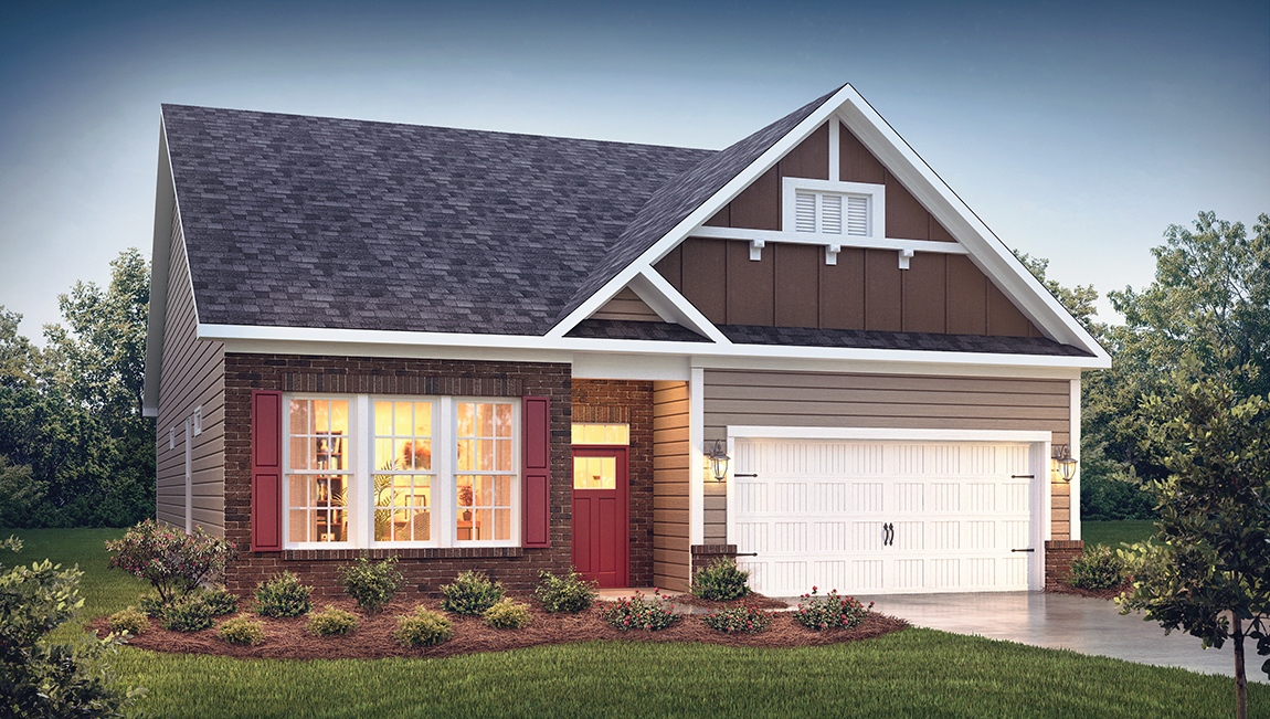 Azalea front exterior with siding and two car garage