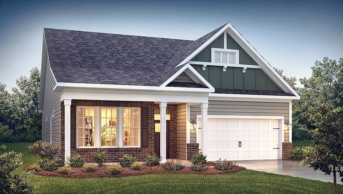 Azalea front exterior with siding and two car garage