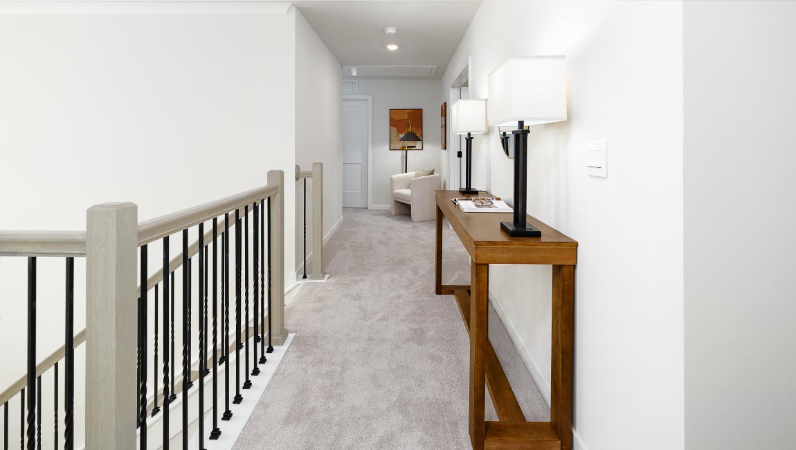 Upstairs carpeted loft