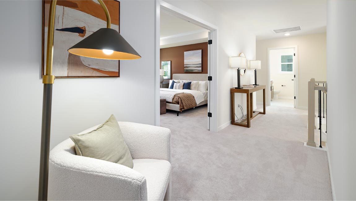 Upstairs carpeted loft