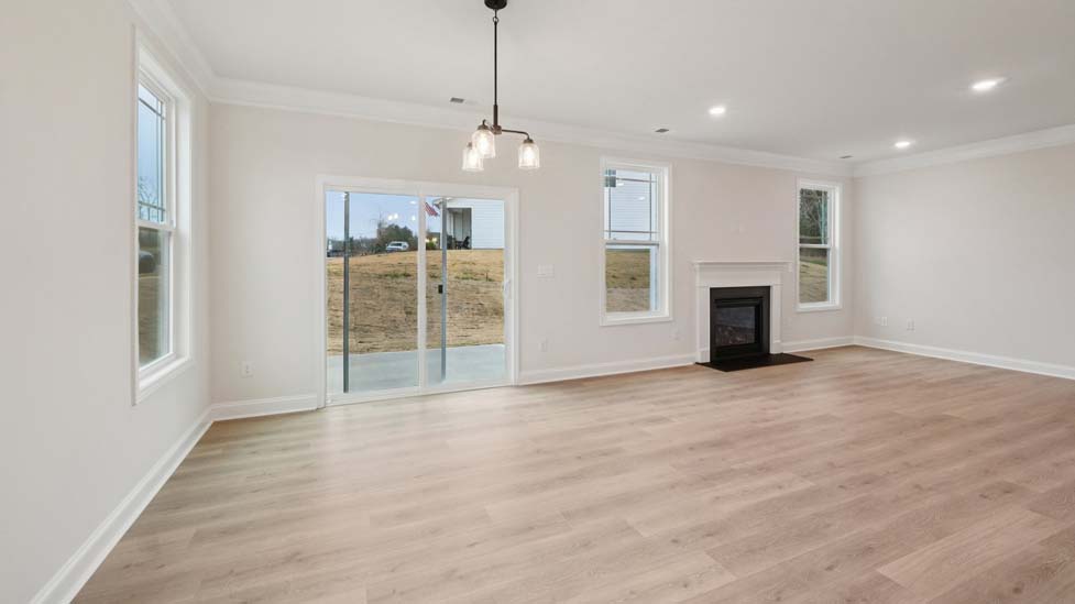 Dining area with large windows