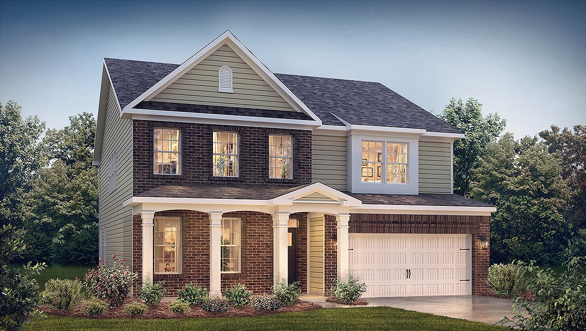 Hampshire front exterior with siding and two car garage