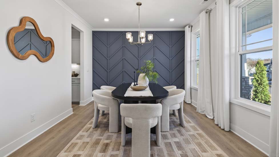 Dining area with large windows