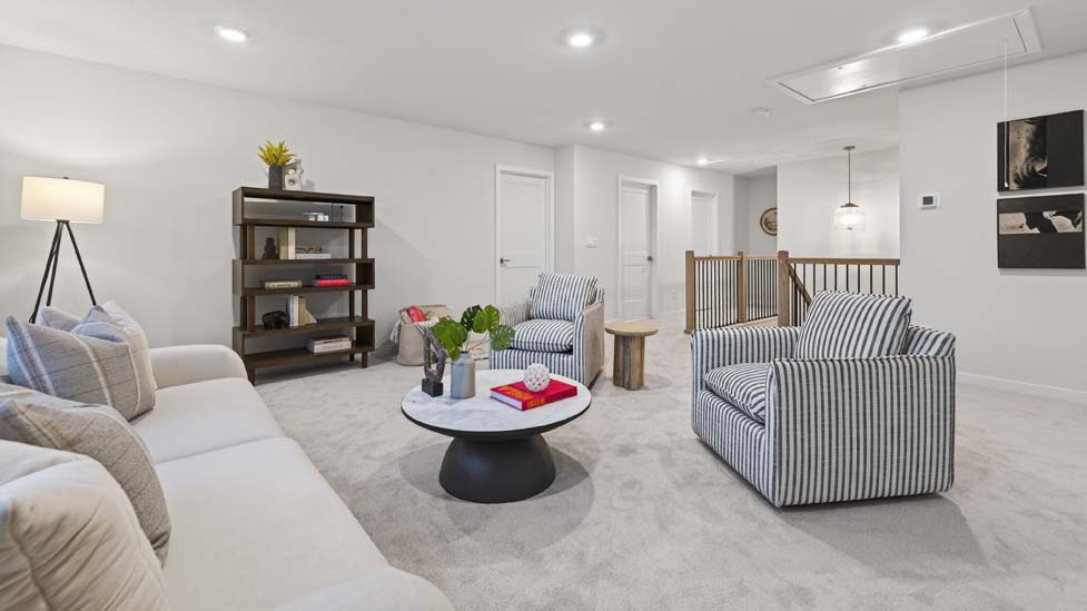 Upstairs carpeted loft