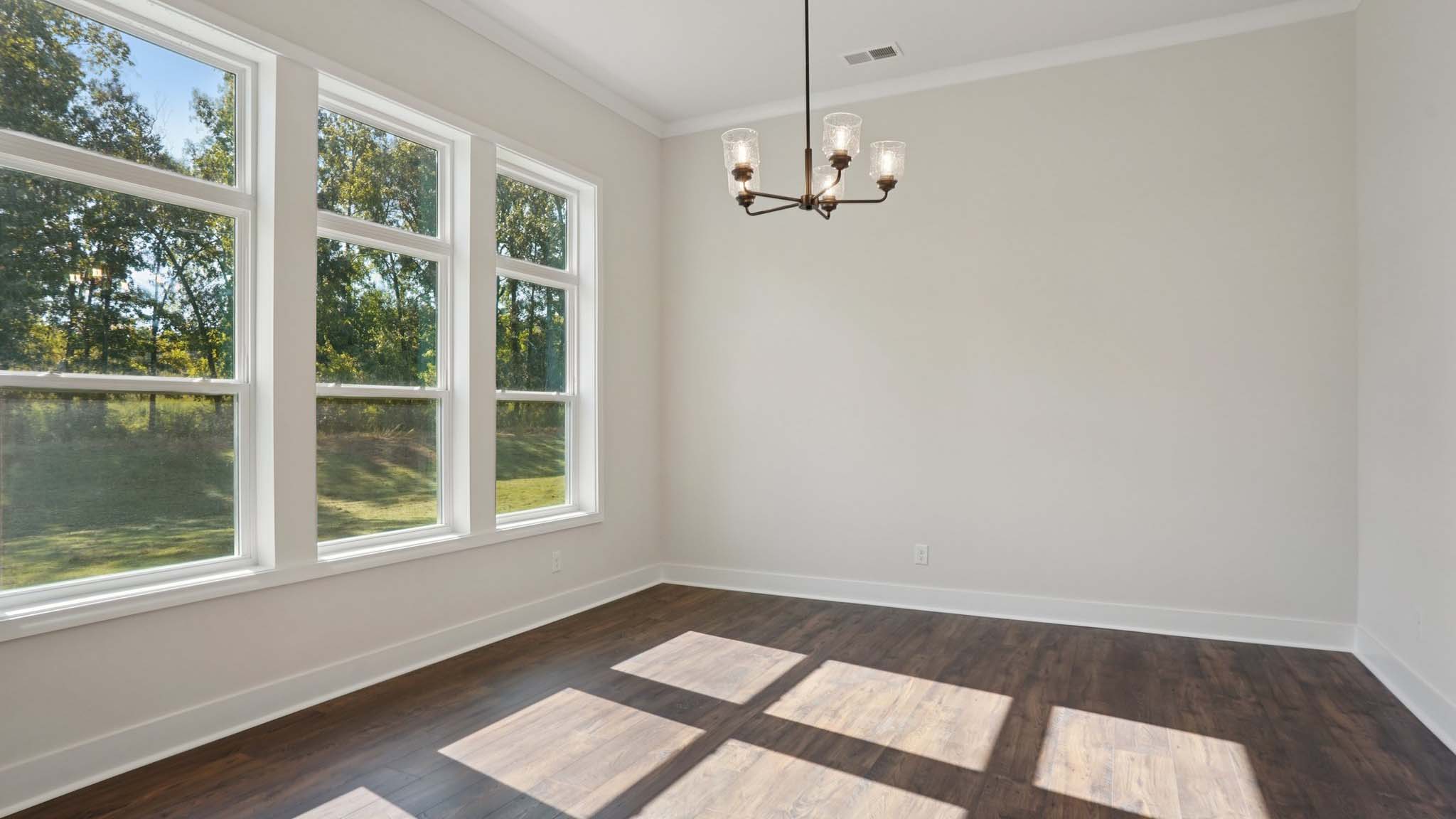 Family room with windows
