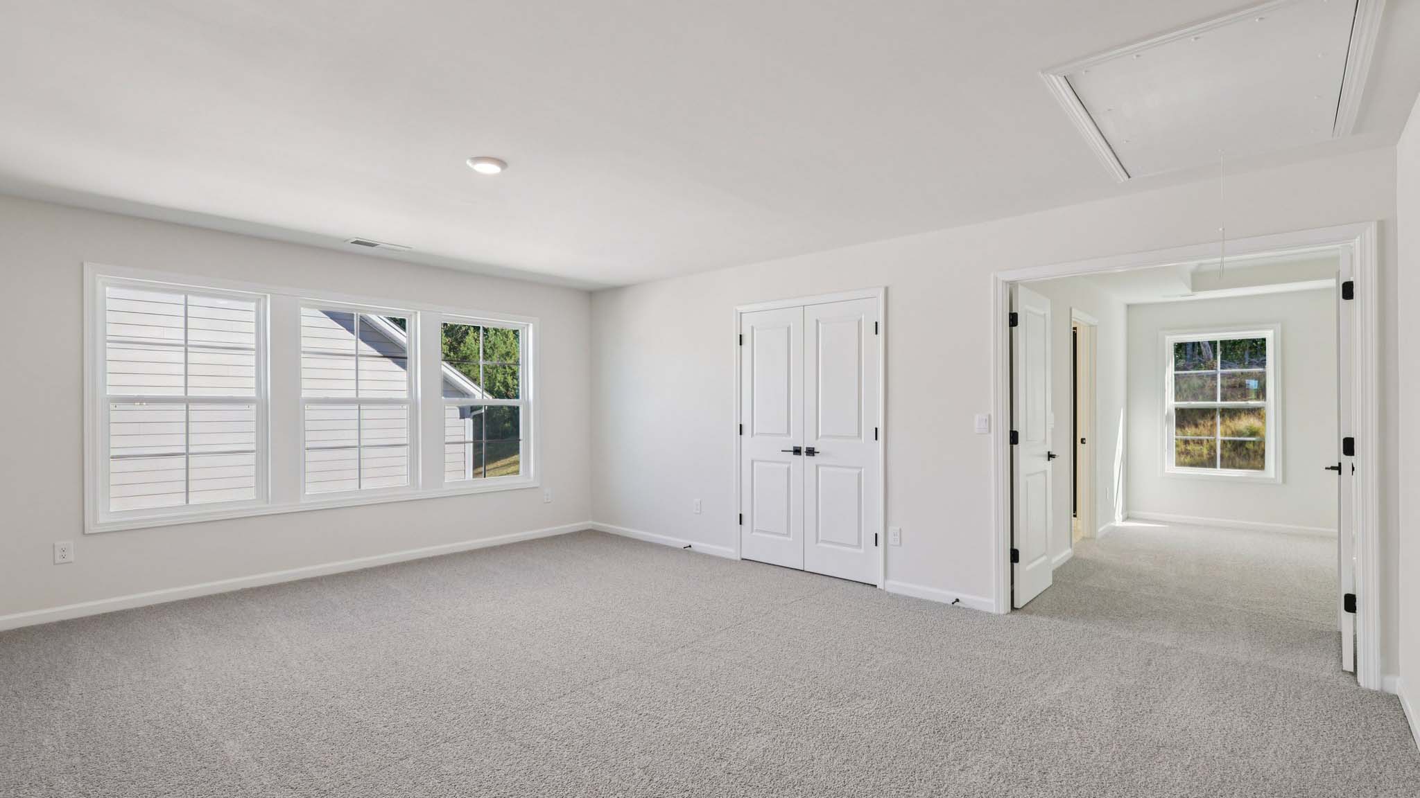 Upstairs carpeted flex space