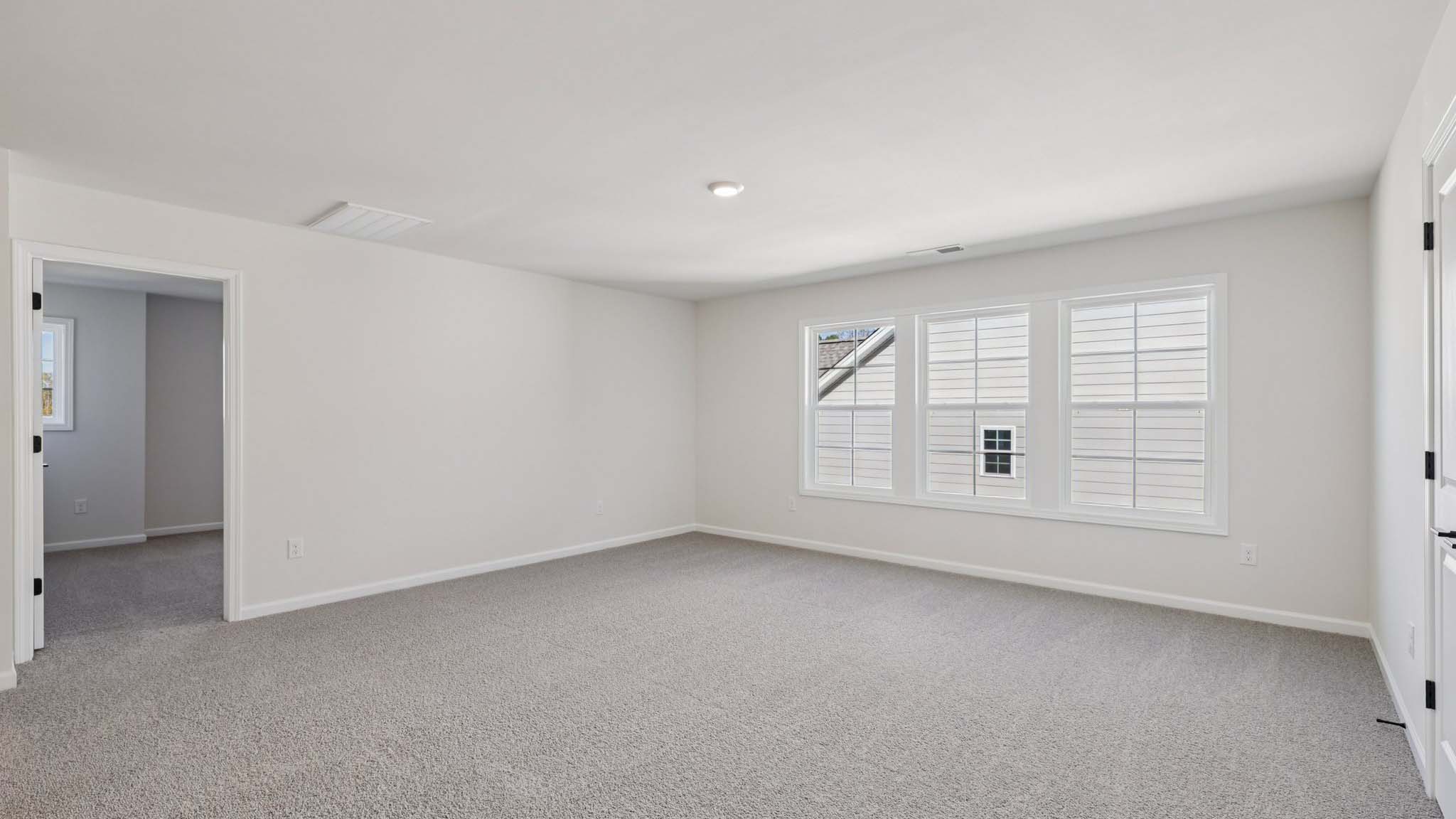 Upstairs carpeted flex space