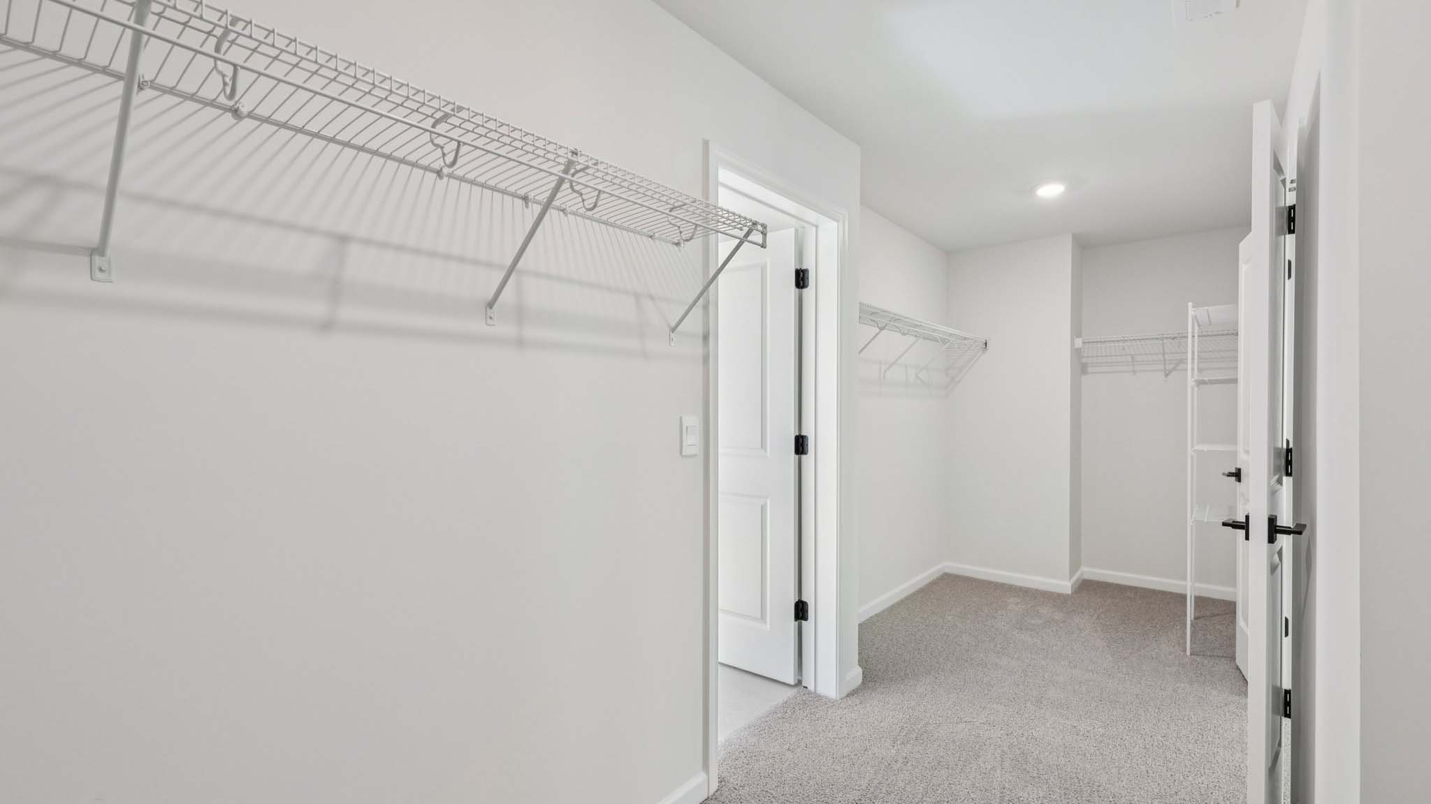 Carpeted primary closet