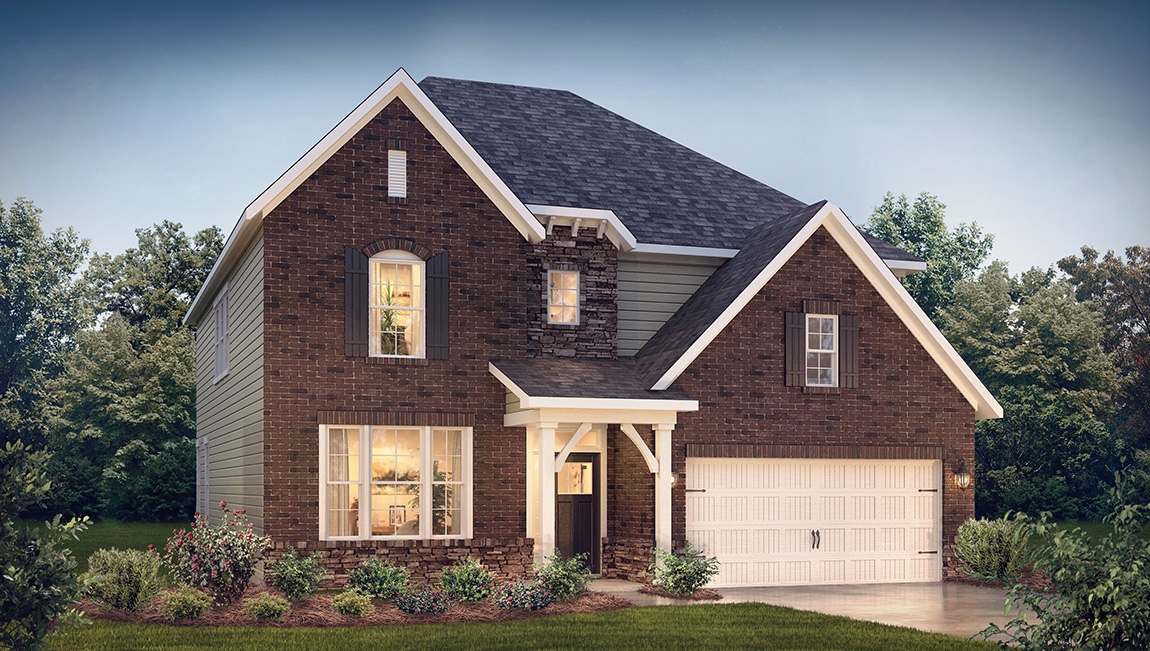 Hampshire front exterior with siding and two car garage