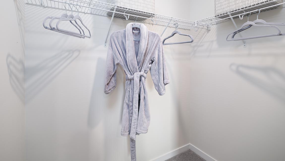 Carpeted walk in closet