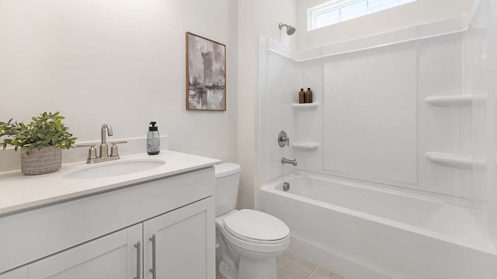 Bathroom with shower tub combination