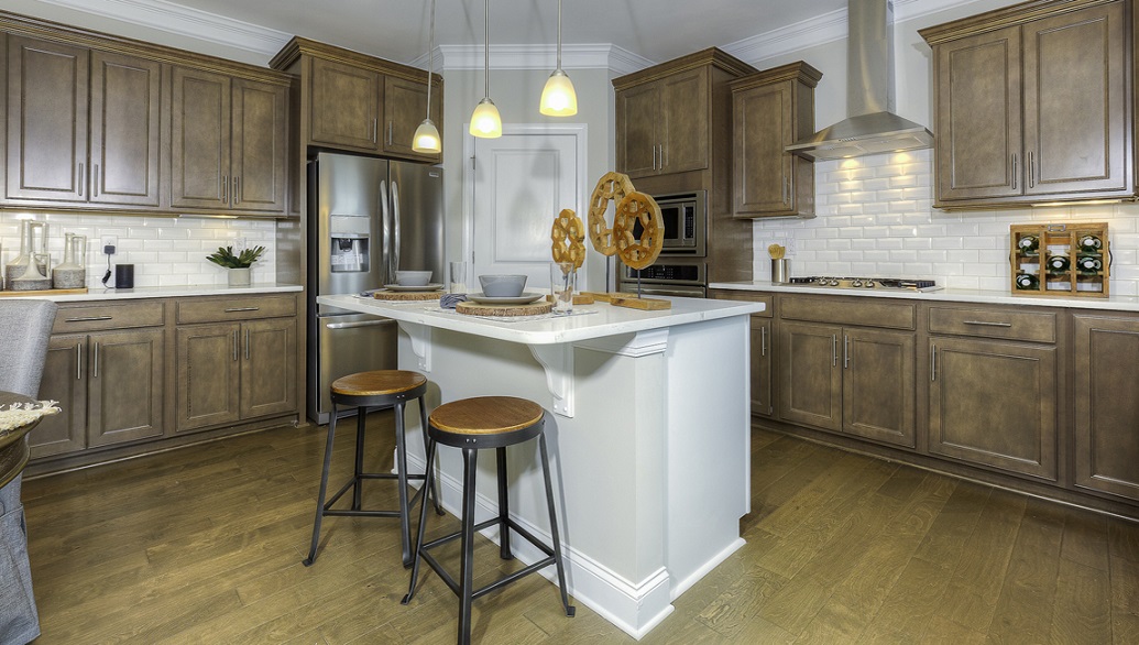 Kitchen island with bar stool space