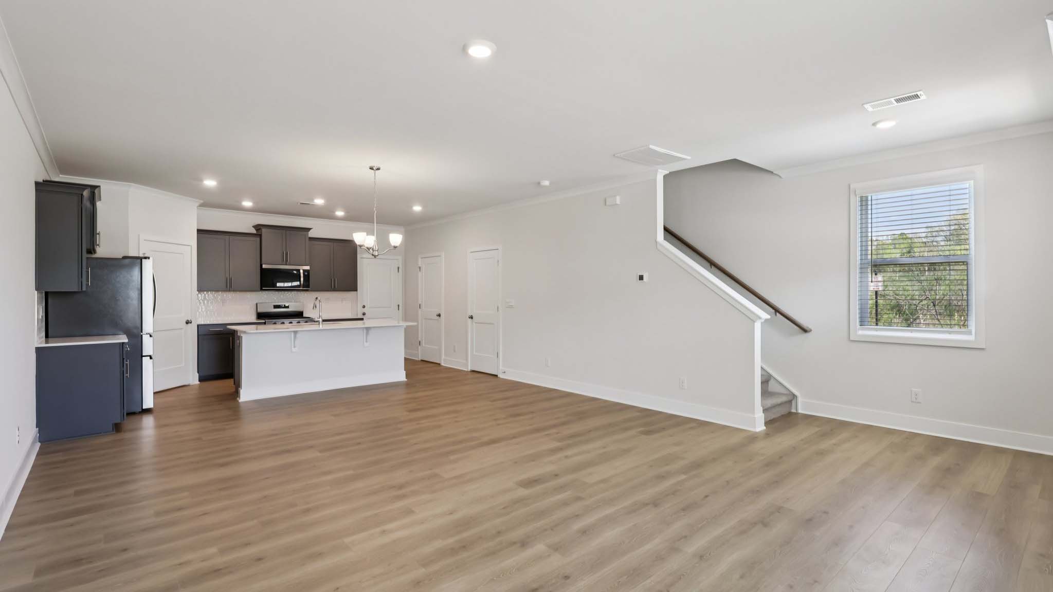 Living room with large windows