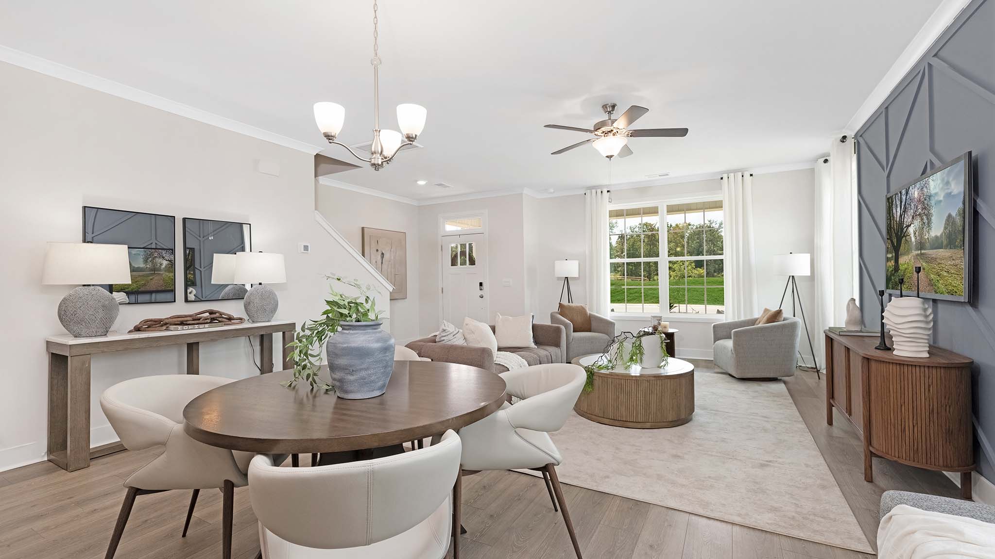 Living room with large windows