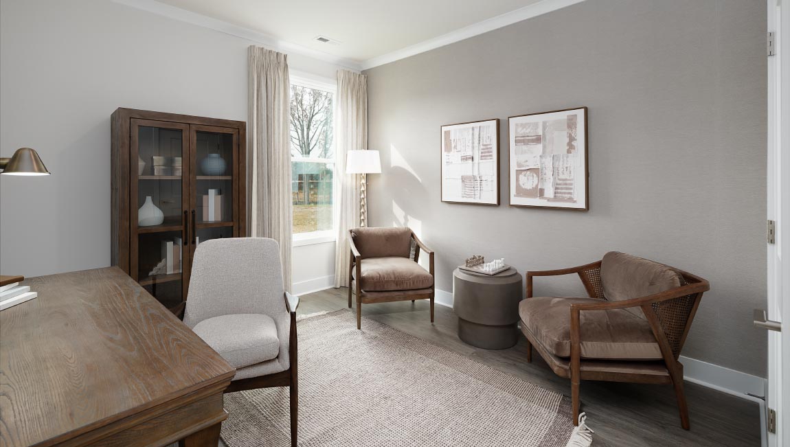 Carpeted bedroom with small window