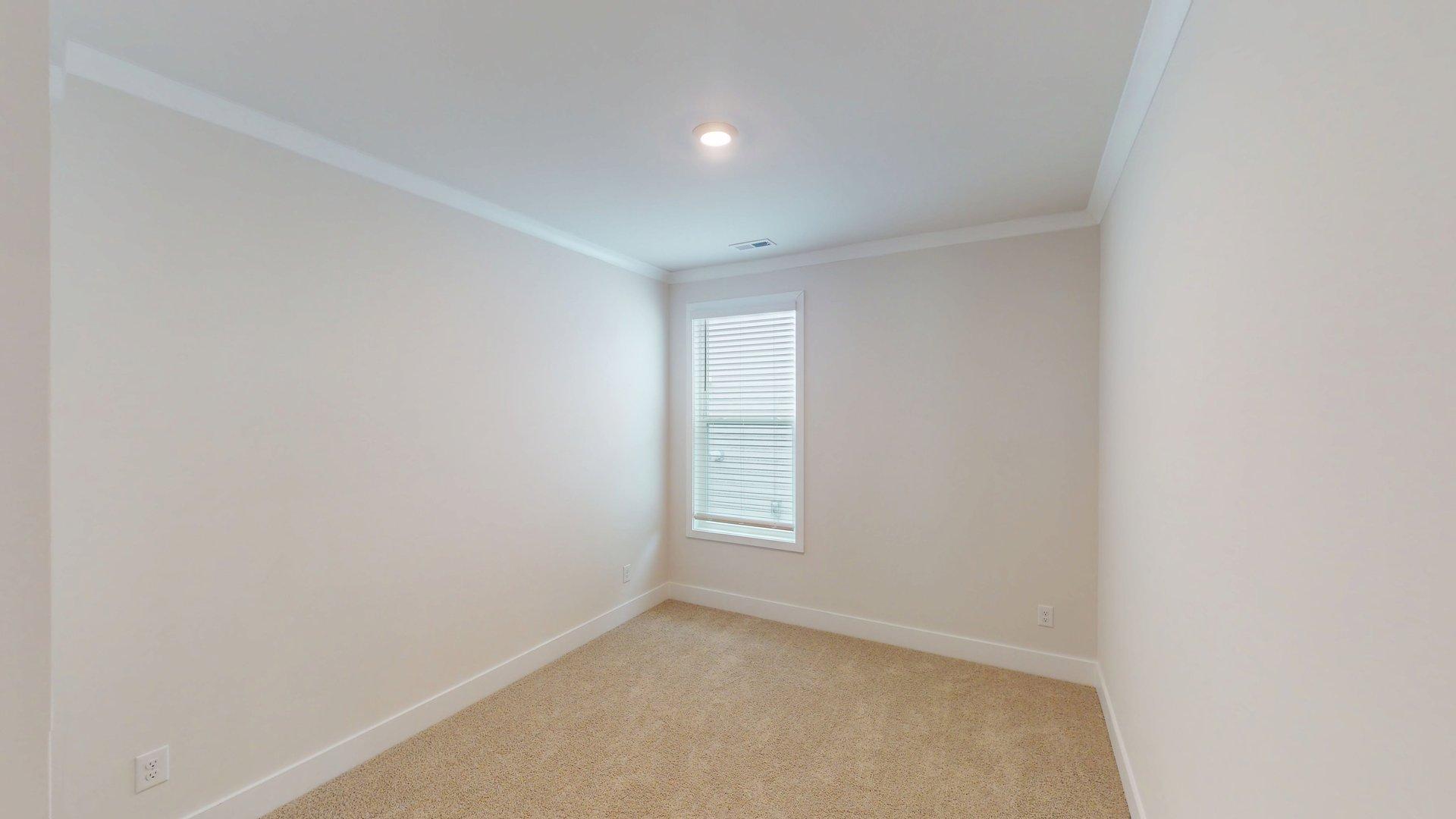 carpeted bedroom with large windows