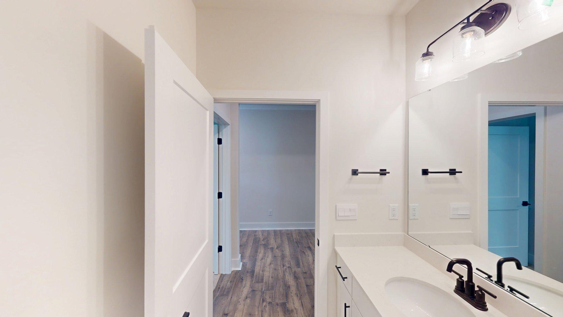 Bathroom with bathtub shower combination