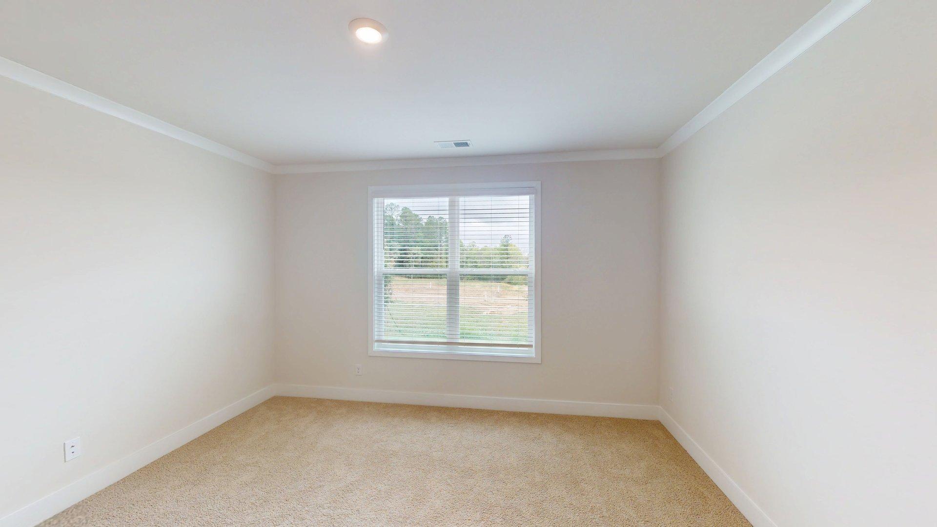 carpeted bedroom with large windows