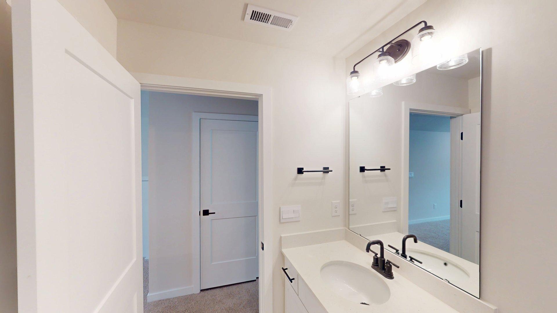 Bathroom with bathtub shower combination