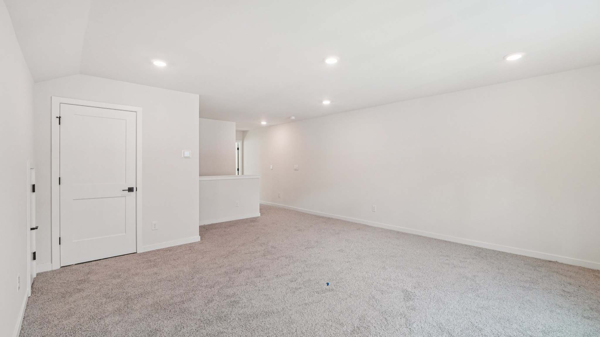 Carpeted loft area