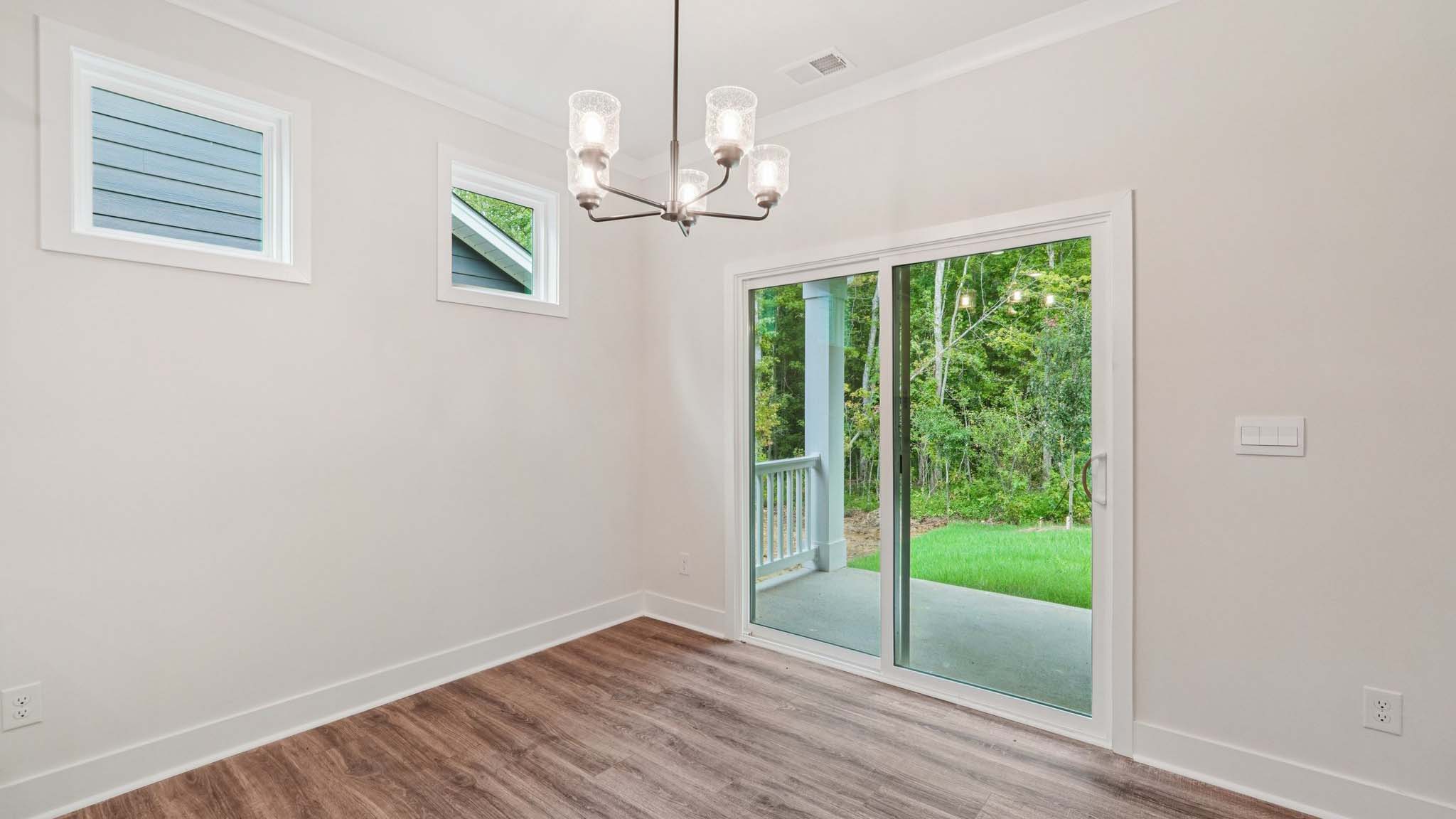 Breakfast area with sliding glass back door