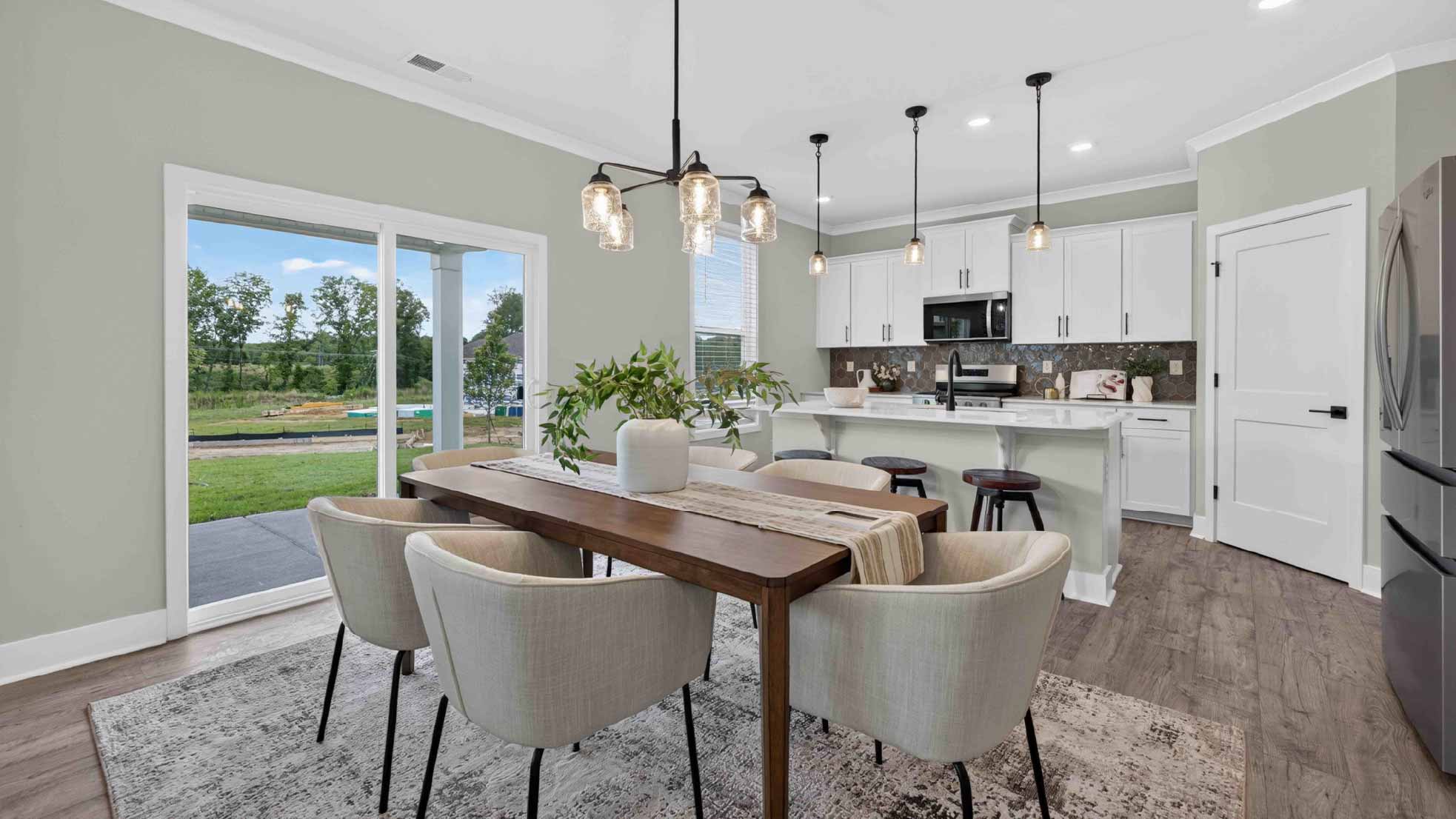 Dining area with open floor plan