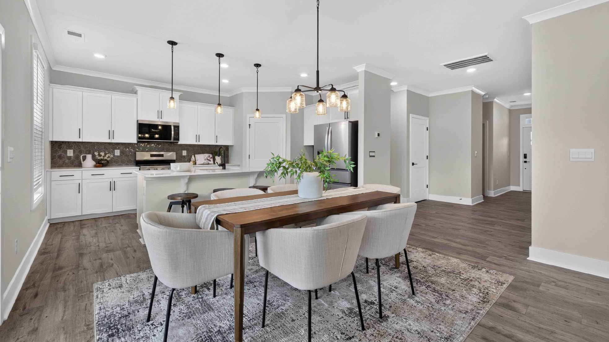 Dining area with open floor plan