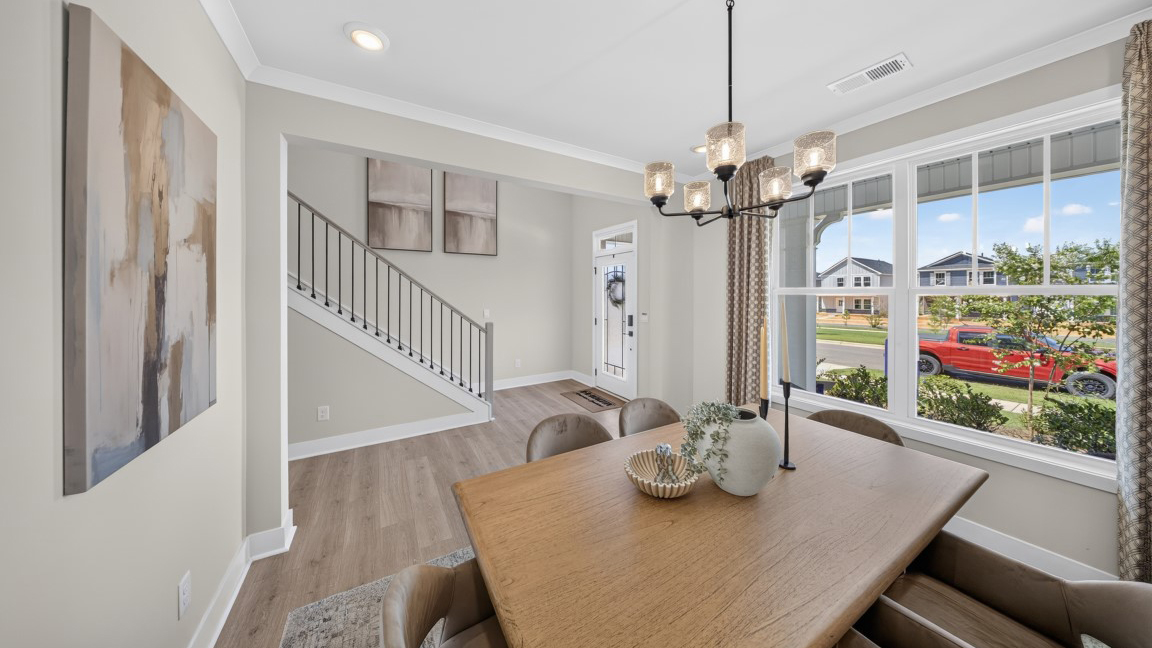Dining area with open floor plan